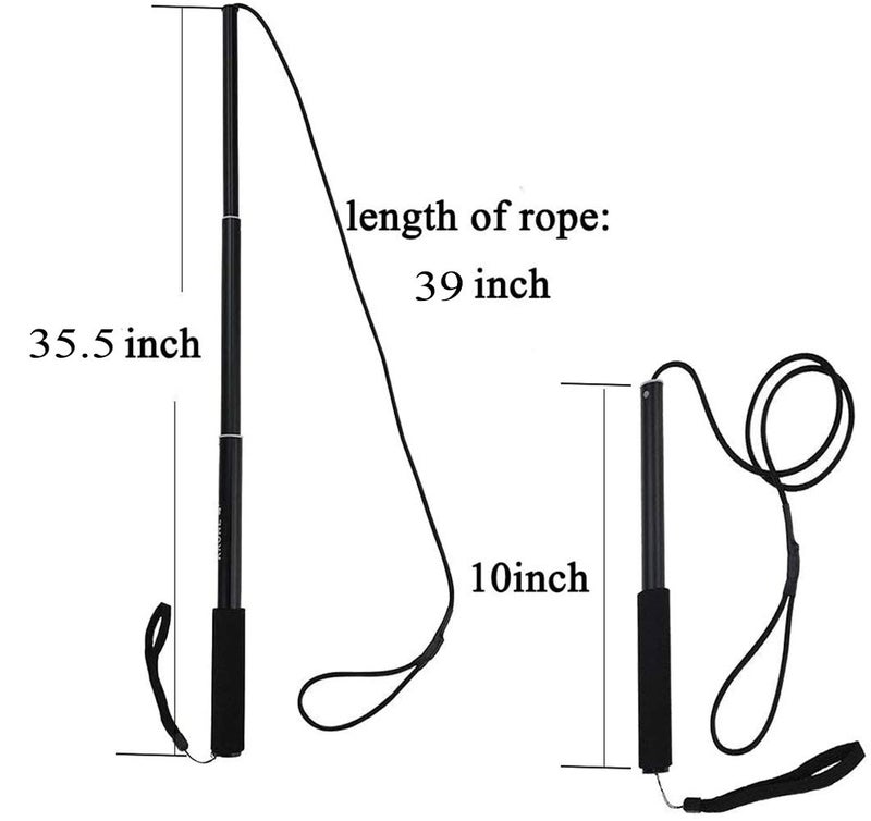 AMYESE Interactive Dog Toys - Extendable Flirt Pole with 2pcs Braided Rope Tugs for Dog Outdoor Entertainment, Train and Exercise, Blue, Size L - Image 1